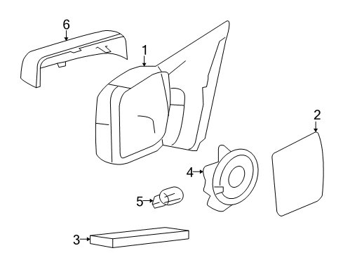 2008 Lincoln Mark LT Mirror Assembly - Rear View Outer Diagram for 8L3Z-17683-AA