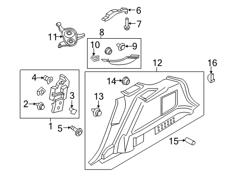 2021 Lincoln Nautilus Interior Trim - Quarter Panels Diagram 2 - Thumbnail