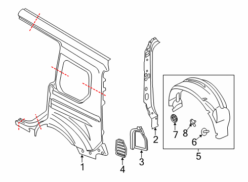 2020 Ford Transit Connect Side Panel & Components Diagram 2 - Thumbnail