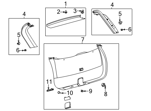 2021 Ford Escape Interior Trim - Lift Gate Diagram