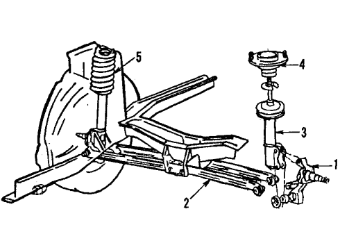 1992 Mercury Sable Rear Suspension Components, Lower Control Arm Diagram 3 - Thumbnail