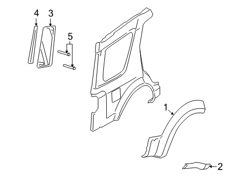 2008 Ford Taurus X Exterior Trim - Quarter Panel Diagram