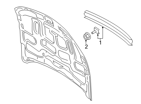 2019 Ford Mustang Exterior Trim - Hood Diagram