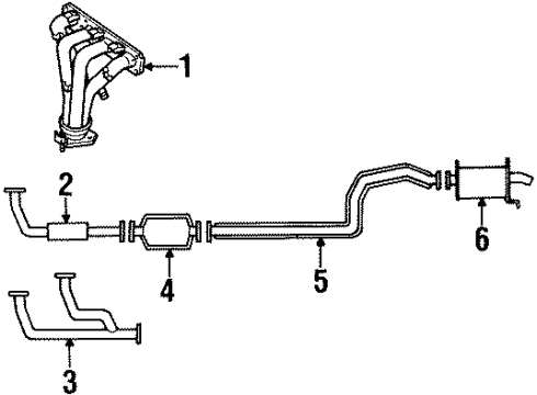 1995 Ford Probe Exhaust Manifold Assembly Diagram for F32Z9430A