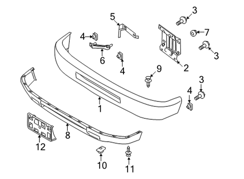 2019 Ford E-350 Super Duty Bumper & Components - Front Diagram