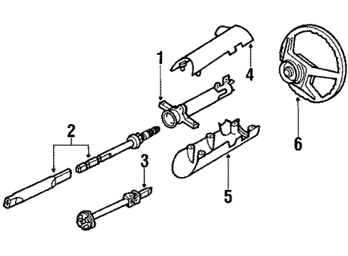 1984 Ford Mustang Steering Column & Wheel Diagram