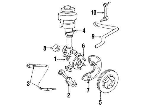 1992 Lincoln Continental Air Suspension Diagram for YF3Z-3C098-ZA