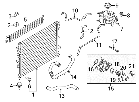 2015 Ford Edge Radiator Assembly Diagram for F2GZ-8005-C