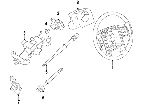 2010 Ford F-150 Steering Wheel Assembly Diagram for 9L3Z-3600-NB