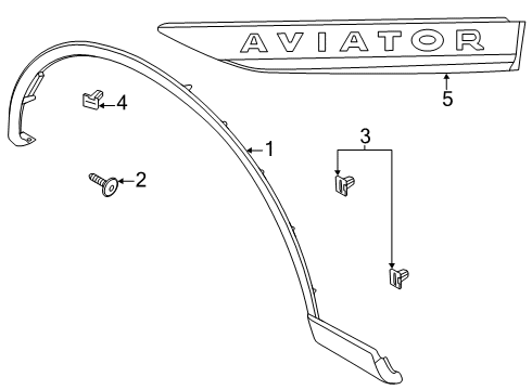 2023 Lincoln Aviator MOULDING Diagram for LC5Z-16039-AA