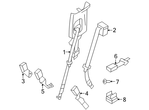 2009 Ford Explorer Buckle Assembly - Seat Belt Diagram for 6L2Z-7860045-BB