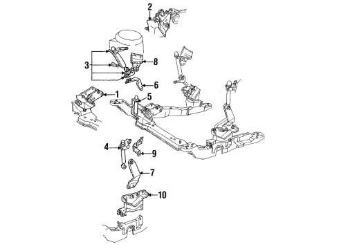 1995 Ford Taurus Engine Support Insulator Assembly Diagram for F1DZ-6068-B