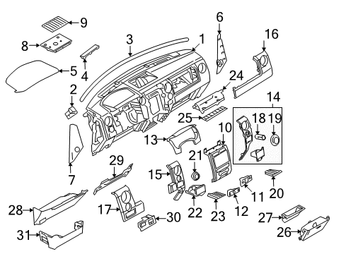 2010 Ford F-150 Ash Tray Diagram for 9L3Z-1504788-AA