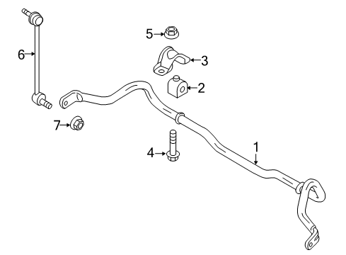 2016 Ford Transit Connect Stabilizer Bar & Components - Front Diagram