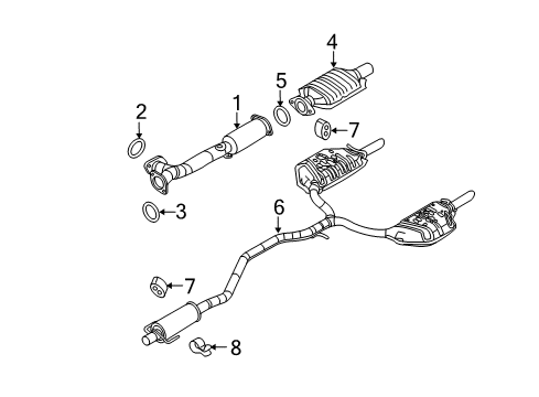 2009 Ford Fusion Exhaust Components Diagram 2 - Thumbnail