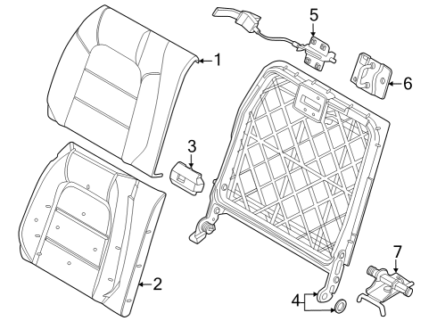 2024 Ford Mustang Rear Seat Components Diagram