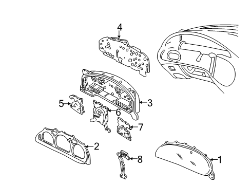 2001 Ford Taurus Speedometer Assembly Diagram for YF1Z-17255-HA