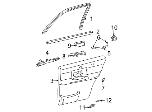 2009 Lincoln Town Car Panel Assembly - Door Trim Diagram for AW1Z-5427406-DB