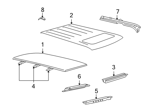 2010 Ford Explorer Sport Trac Moulding - Roof Side Trim Diagram for 7A2Z-7851728-AB