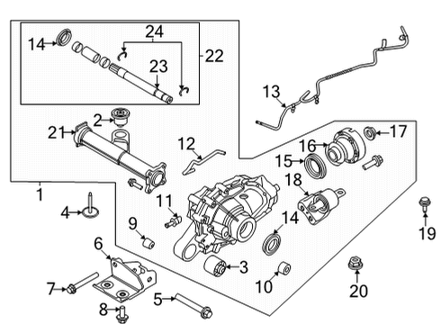 2021 Ford Bronco Nut And Washer Assembly - Hex. Diagram for -W717741-S442