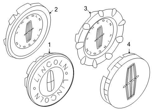 2010 Lincoln MKZ Wheel Covers & Trim Diagram