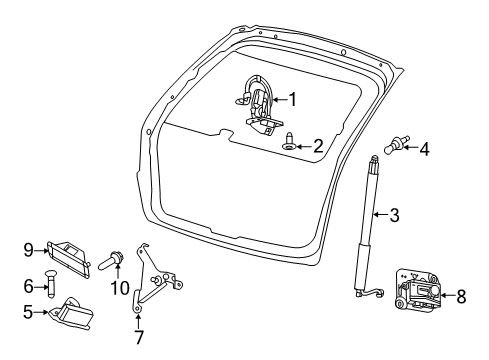 2012 Ford Edge Lift Gate - Lock & Hardware Diagram