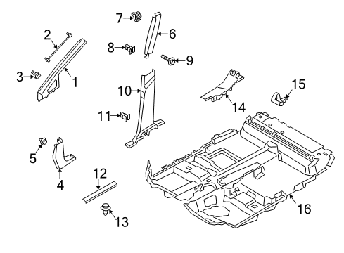 2014 Ford Transit Connect Front Floor Mat Diagram for DT1Z-1713010-FE