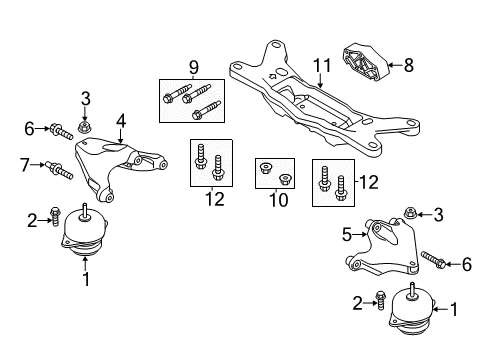 2015 Ford Mustang Engine Mounting Bracket Diagram for BR3Z-6031-A