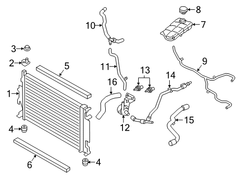 2023 Ford Transit Connect Radiator & Components Diagram