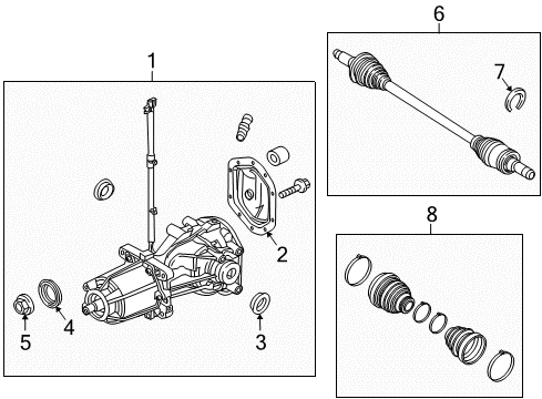 2010 Mercury Milan Axle & Differential - Rear Diagram