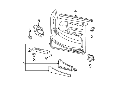 2004 Ford Ranger Panel Assembly - Door Trim Diagram for 8L5Z-1023942-AA