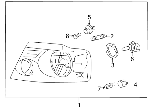 2008 Lincoln Mark LT Bulbs Diagram 2 - Thumbnail