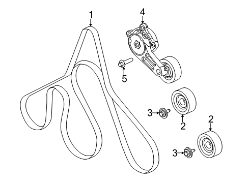 2020 Ford F-350 Super Duty Belts & Pulleys, Maintenance Diagram 1 - Thumbnail