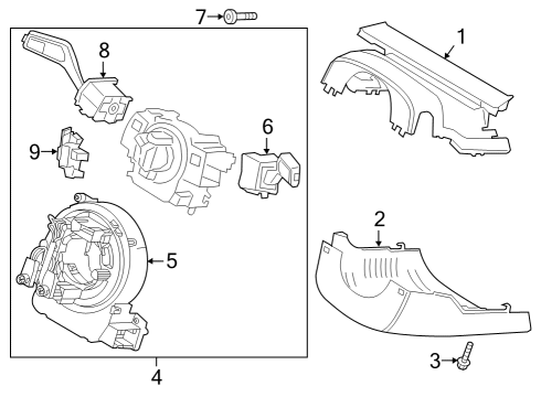 2022 Lincoln Aviator SHROUD ASY - STEERING COLUMN Diagram for LB5Z-3530-BE