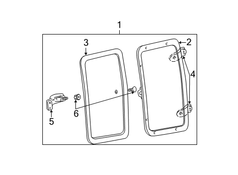 2000 Ford F-250 Super Duty Window Assembly - Side Diagram for 9C3Z-2825713-B