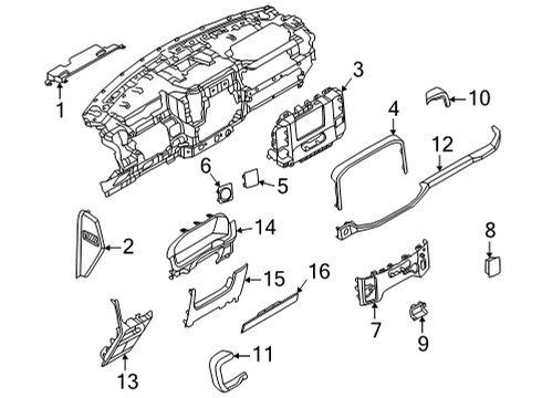 2021 Ford F-150 Instrument Panel Components Diagram