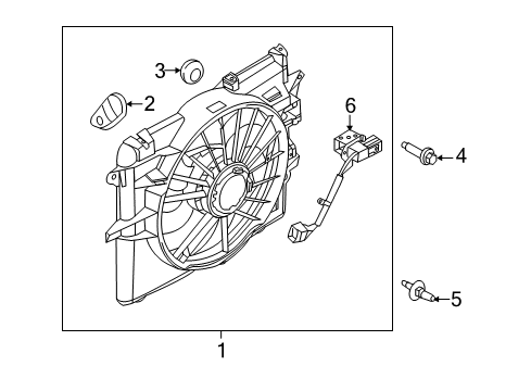 2014 Ford Mustang Cooling System, Radiator, Water Pump, Cooling Fan Diagram 1 - Thumbnail