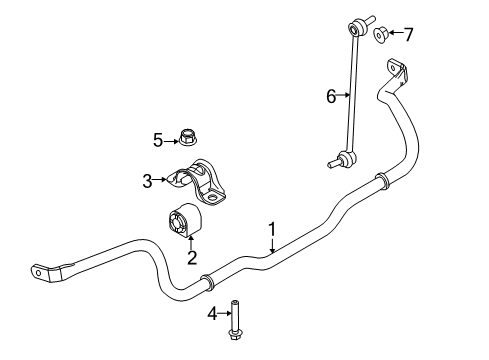 2014 Ford C-Max Stabilizer Bar & Components - Front Diagram