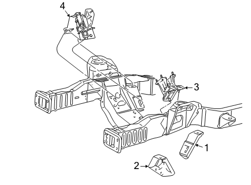 2001 Ford E-250 Econoline Engine & Trans Mounting Diagram