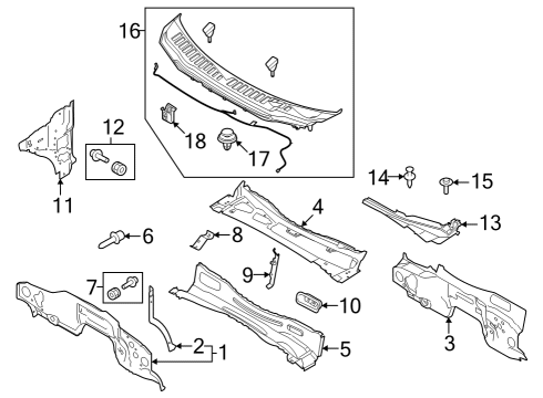 2024 Ford F-250 Super Duty Cab Cowl Diagram 3 - Thumbnail