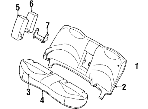 1997 Mercury Grand Marquis Pad Rear Seat Cushion Diagram for F6MZ54600A88AA