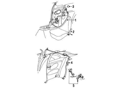 1996 Lincoln Mark VIII Seat Belt Assembly Diagram for F6SZ-6360045-AAH