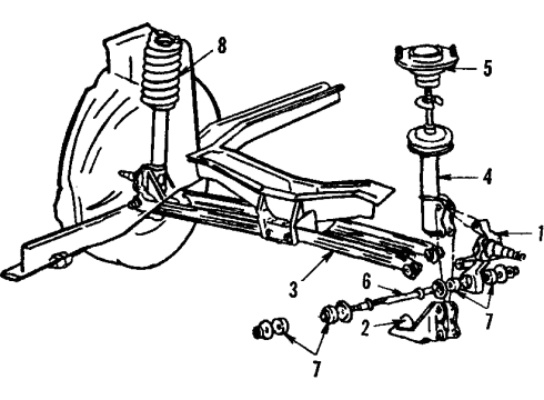 1988 Ford Tempo Shock Absorber Assembly Diagram for F43Z-18125-A