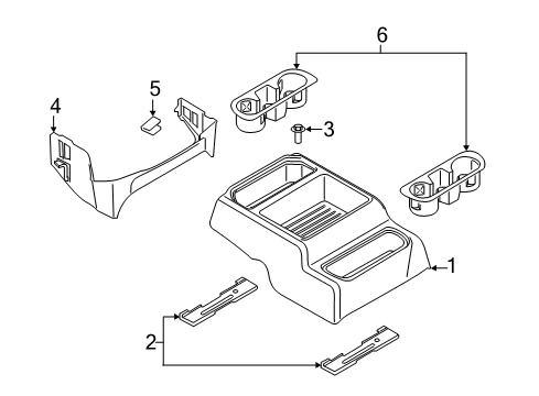 2019 Ford F-250 Super Duty Front Console Diagram 2 - Thumbnail