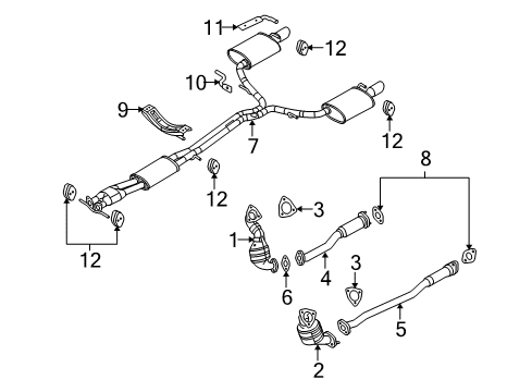 2019 Ford Police Interceptor Sedan Exhaust Components Diagram