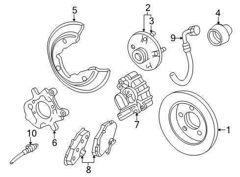 2000 Mercury Sable Brake Components, Brakes Diagram 2 - Thumbnail