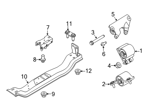 2015 Ford F-350 Super Duty Engine & Trans Mounting Diagram