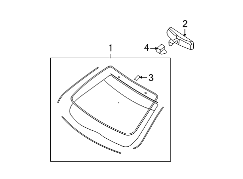 2010 Mercury Milan Windshield Glass Diagram