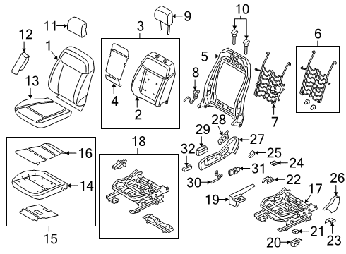 2019 Ford Ranger PAD - SEAT BACK Diagram for KB3Z-2164800-B