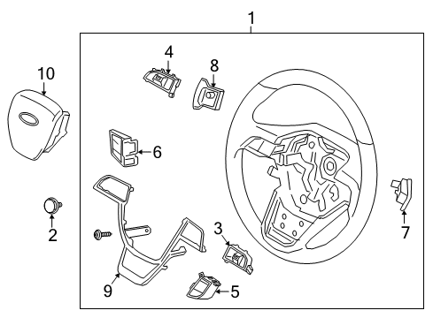 2018 Lincoln Navigator Steering Wheel Assembly Diagram for JL7Z-3600-AH